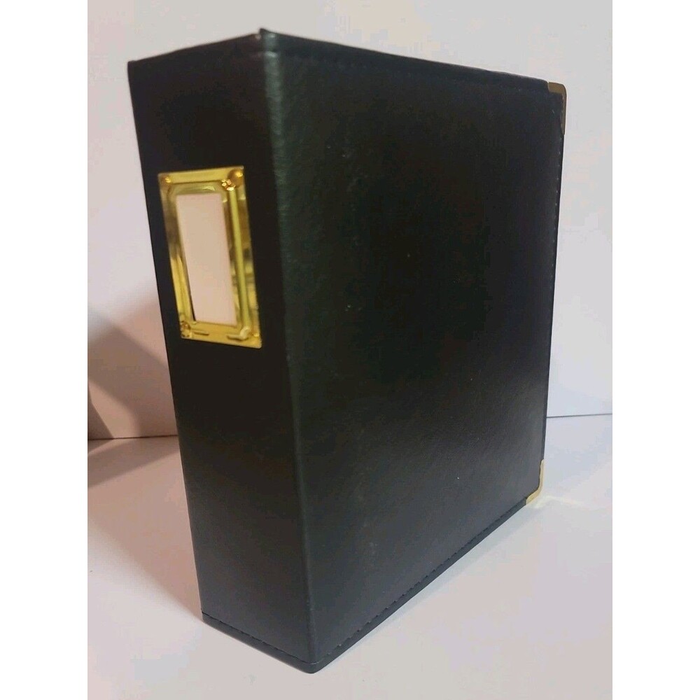 DCWV 10"X9"x3" Beautiful Black, Gold Corners Photo Binder Album, 10 Photo Sheets